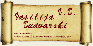 Vasilija Dudvarski vizit kartica